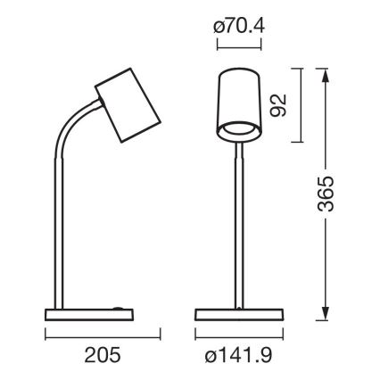 Osram - Lampka biurkowa DESK LINE 1xGU10/9W/230V szara