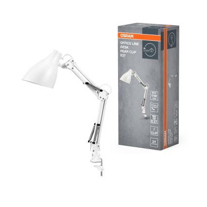 Osram - Lampka biurkowa z klipsem DESK LINE 1xE27/11W/230V biała
