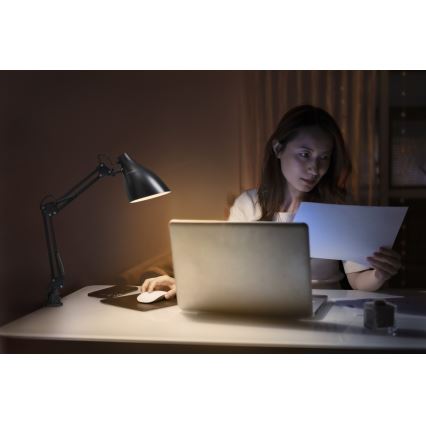 Osram - Lampka biurkowa z klipsem DESK LINE 1xE27/11W/230V czarna