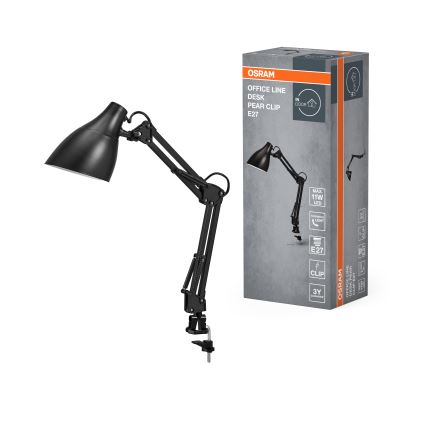 Osram - Lampka biurkowa z klipsem DESK LINE 1xE27/11W/230V czarna