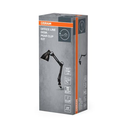 Osram - Lampka biurkowa z klipsem DESK LINE 1xE27/11W/230V czarna