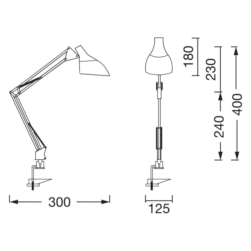 Osram - Lampka biurkowa z klipsem DESK LINE 1xE27/11W/230V czarna