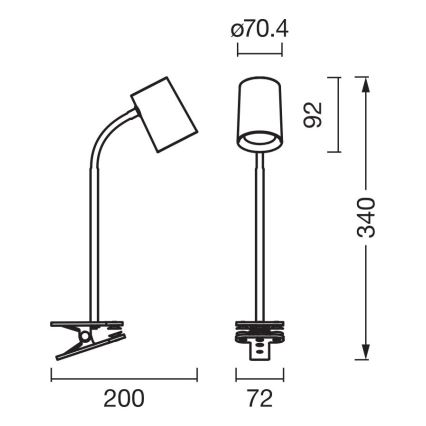 Osram - Lampka biurkowa z klipsem DESK LINE 1xGU10/9W/230V biała