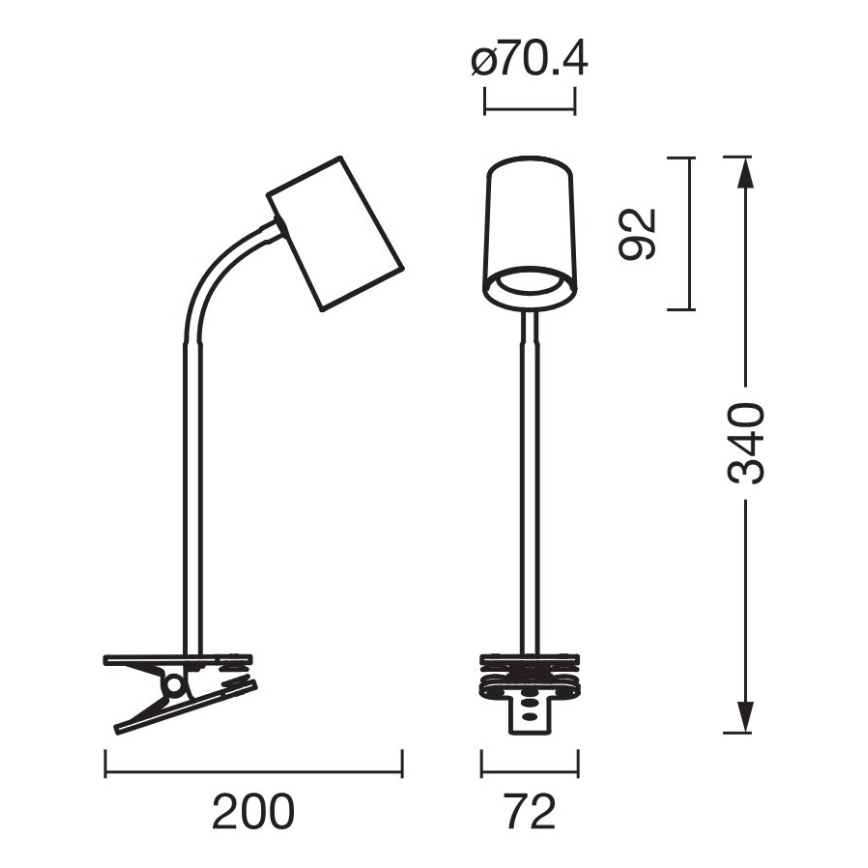 Osram - Lampka biurkowa z klipsem DESK LINE 1xGU10/9W/230V szara