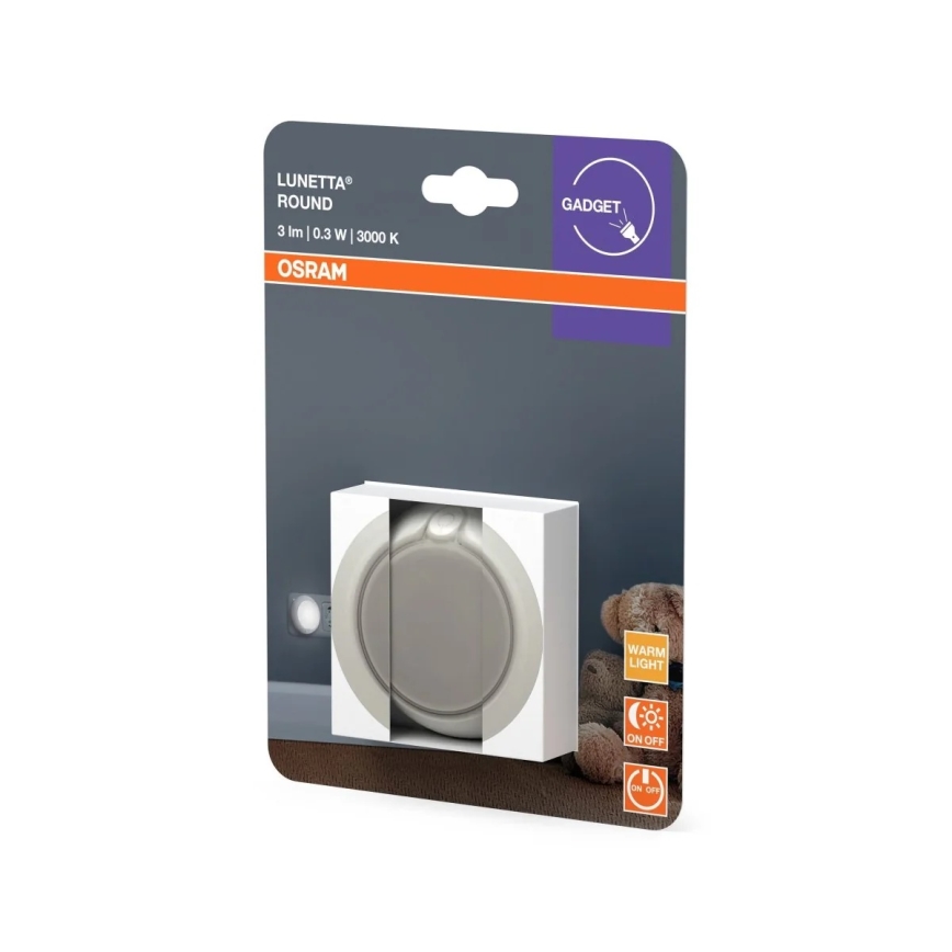 Osram - Lampka nocna LED z czujnikiem LUNETTA LED/0,3W/230V 3000K