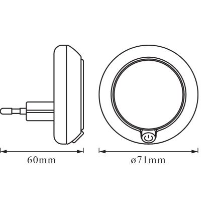 Osram - Lampka nocna LED z czujnikiem LUNETTA LED/0,3W/230V 3000K