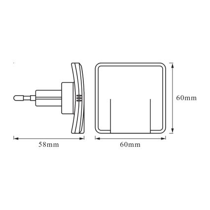 Osram - Lampka nocna LED z czujnikiem LUNETTA LED/0,3W/230V biała
