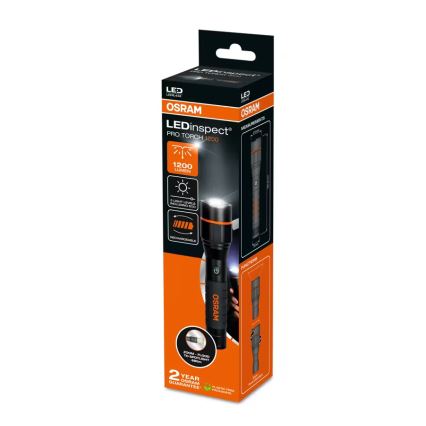Osram - Ładowalna latarka LED z regulacją jasności LEDINSPECT PRO TORCH 1200 LED/13W/3,6V 4000 mAh IP44