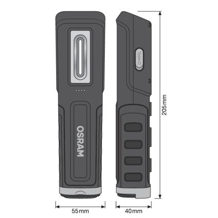 Osram - ściemnialna ładowalna latarka LED LEDINSPECT WIRE-FREE PRO 600 LED/5W/3,7V IP54