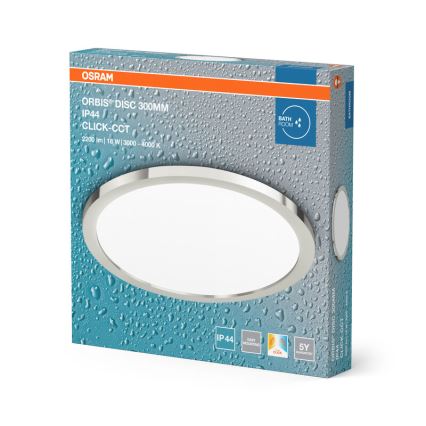Osram - LED lampa sufitowa do łazienki DISC LED/18W/230V 3000/4000K śr. 30 cm IP44 srebrna