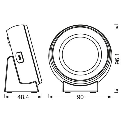 Osram - Cyfrowy zegar LED z podświetleniem NIGHTLUX LED/0,3W/5V 1000mAh 3000/4000/6500K biały