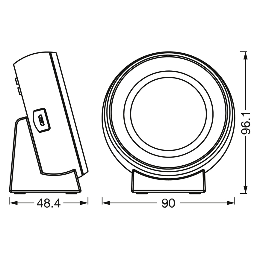Osram - Cyfrowy zegar LED z podświetleniem NIGHTLUX LED/0,3W/5V 1000mAh 3000/4000/6500K biały