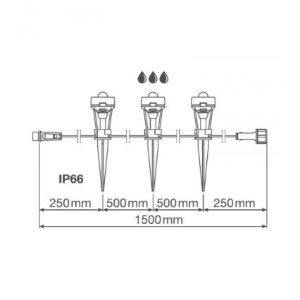 Osram - LED Dekoracja zewnętrzna LIGHTIFY 1,5 m 3xLED/1,5W/12V IP66