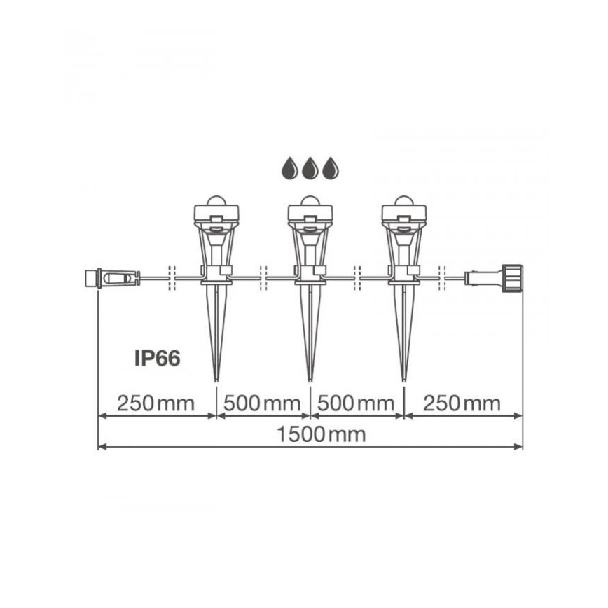 Osram - LED Dekoracja zewnętrzna LIGHTIFY 1,5 m 3xLED/1,5W/12V IP66