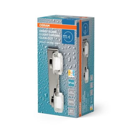 Osram - Kinkiet łazienkowy LED ORBIS FLAME 2xLED/5,5W/230V 3000/4000K IP44 błyszczący chrom