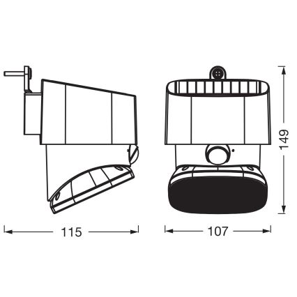 Osram - LED solarny kinkiet z czujnikiem ENDURA STYLE LED/10,3W/4,2V 2000 mAh IP54 antracyt