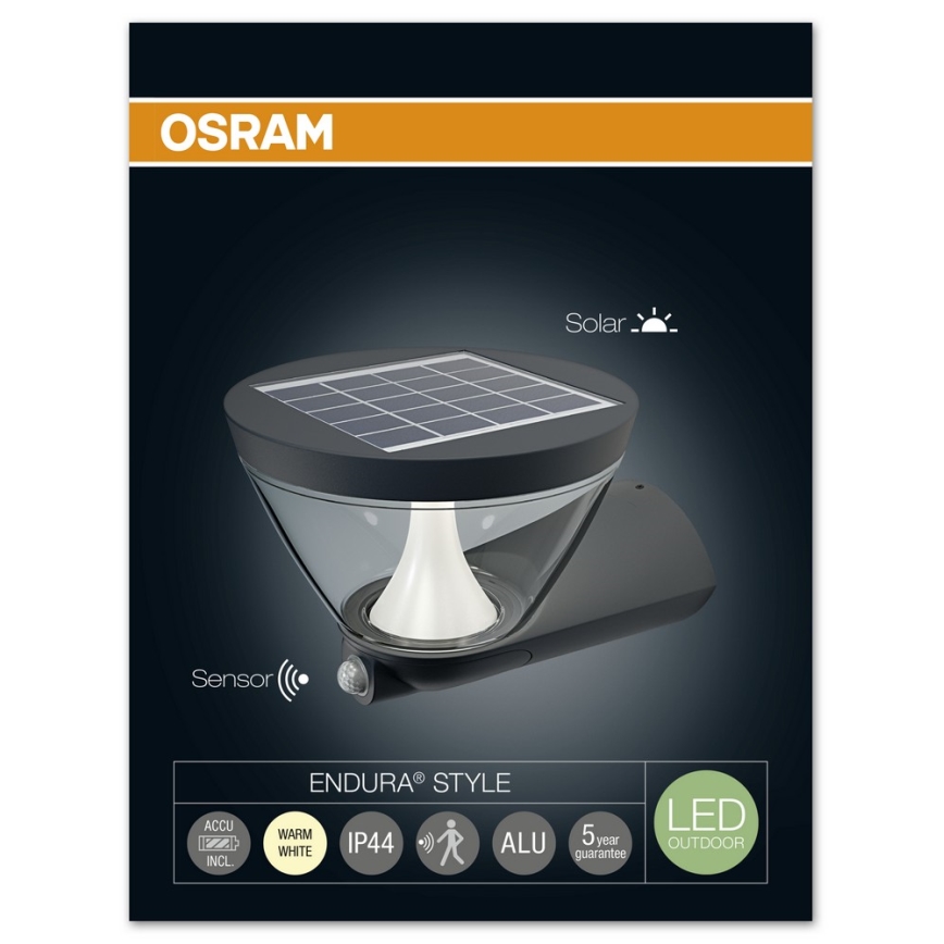 Osram - LED Kinkiet solarny ENDURA LED/5W/ IP44 czarny