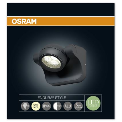 Osram - LED Kinkiet zewnętrzny ENDURA LED/6W/230V IP44 czarny