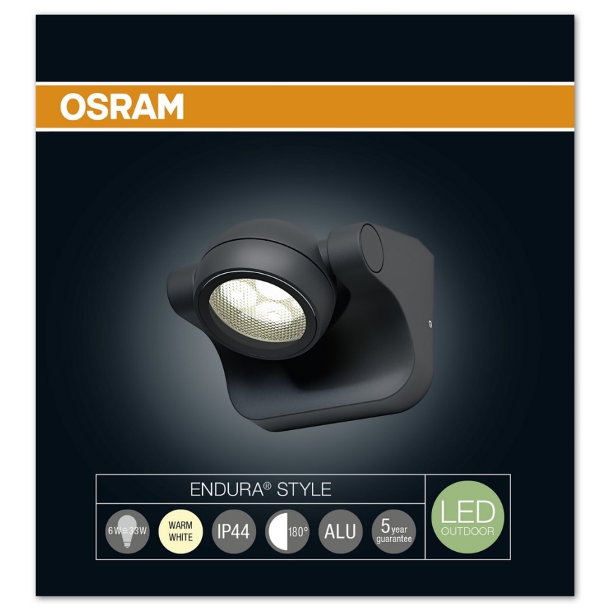 Osram - LED Kinkiet zewnętrzny ENDURA LED/6W/230V IP44 czarny