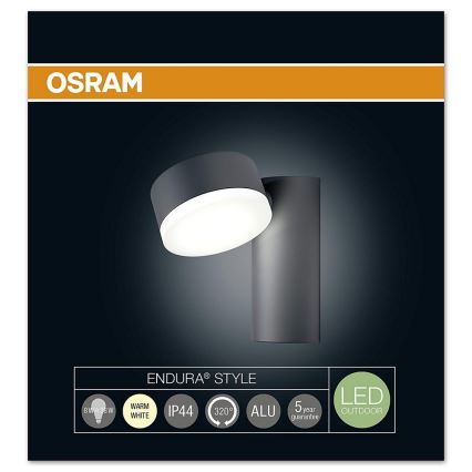 Osram - LED Kinkiet zewnętrzny ENDURA LED/8W /230V IP44 czarny 