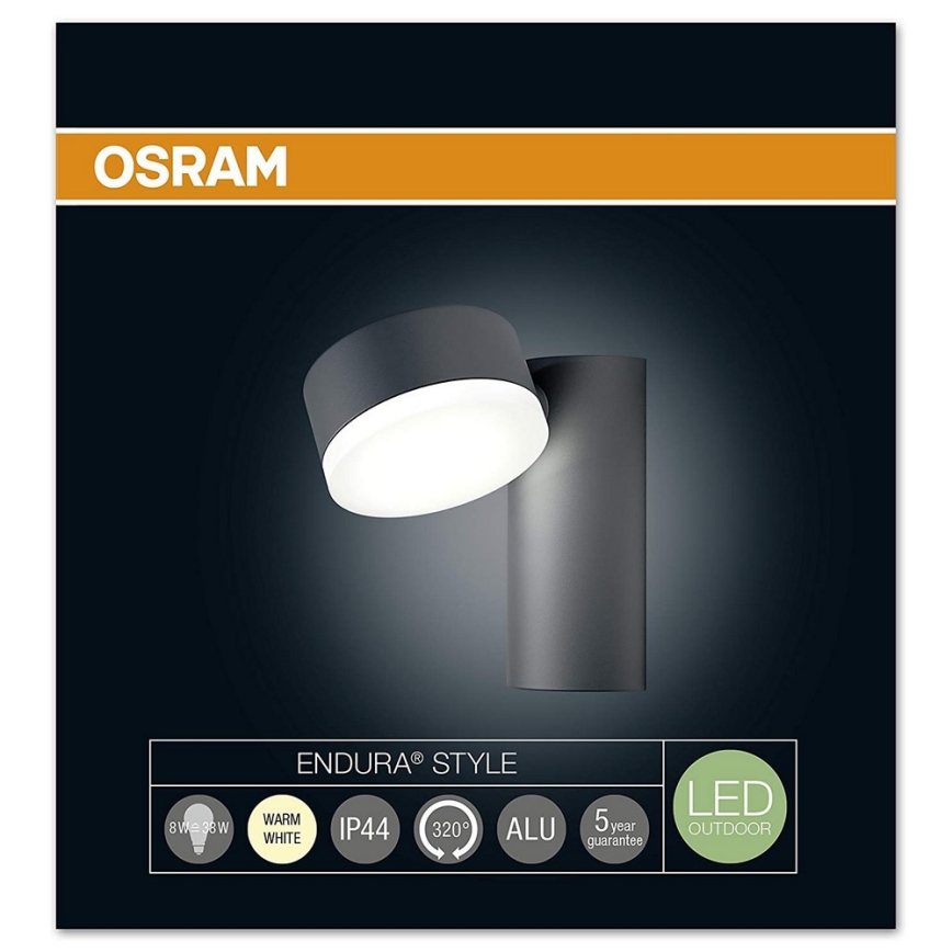 Osram - LED Kinkiet zewnętrzny ENDURA LED/8W /230V IP44 czarny 