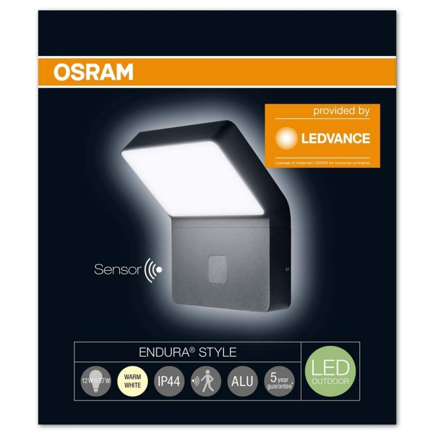 Osram - LED Kinkiet zewnętrzny z czujnikiem ENDURA 1xLED/12W/230V IP44