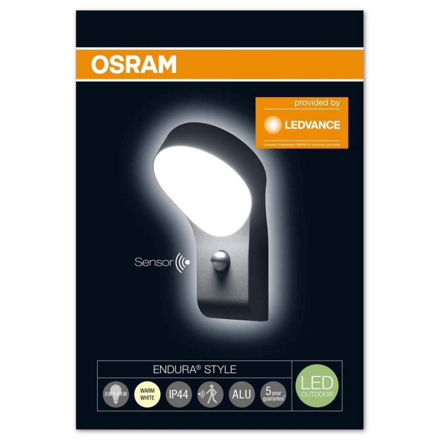 Osram - LED Kinkiet zewnętrzny z czujnikiem ENDURA 1xLED/8W/230V IP44