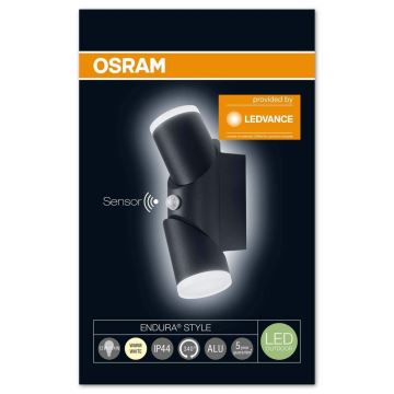 Osram - 2xLED/12,5W IP44 Kinkiet zewnętrzny z czujnikiem ENDURA 2xLED/12,5W/230V