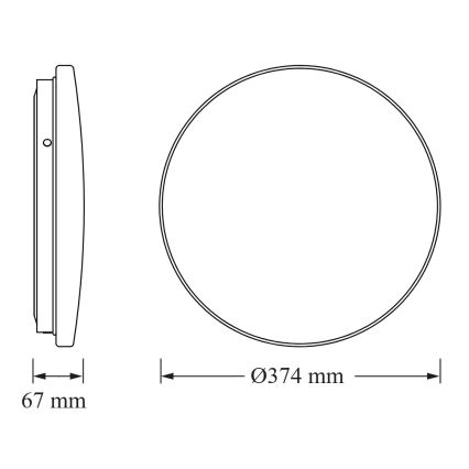 Osram - Łazienkowa oprawa sufitowa LED z czujnikiem zmierzchu CEILING ROUND LED/24W/230V 6500K Ø 37 cm IP44 biała