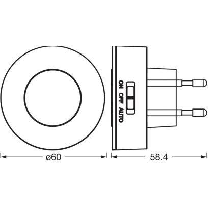 Osram - Lampka nocna LED z czujnikiem ruchu i zmierzchu LUNETTA LED/0,31W/230V biała