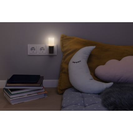 Osram - LED lampka nocna z czujnikiem zmierzchowym LUNETTA LED/0,2W/230V czarna