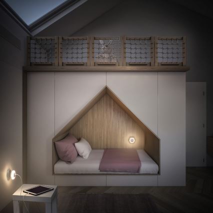 Osram - LED lampka orientacyjna do gniazdka z USB LUNETTA LED/15W/230V biała