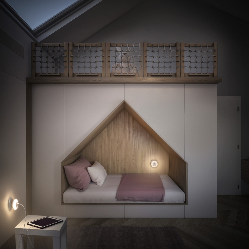 Osram - LED lampka orientacyjna do gniazdka z USB LUNETTA LED/15W/230V biała