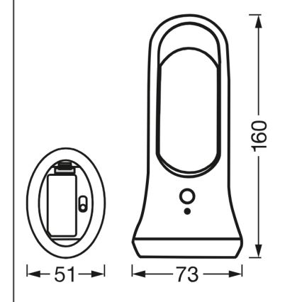 Osram - LED lampka orientacyjna z czujnikiem ruchu i zmierzchu MOBILE LED/0,7W/4xAAA biała