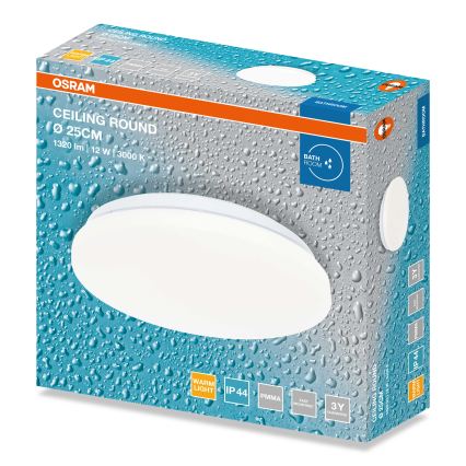 Osram - LED lampa sufitowa do łazienki CEILING ROUND LED/12W/230V 3000K śr. 26 cm IP44 biała