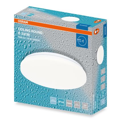 Osram - Oprawa sufitowa LED do łazienki CEILING ROUND LED/18W/230V 6500K śr. 33 cm IP44 biała