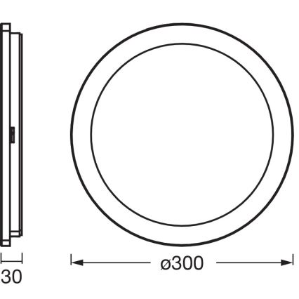 Osram - plafon LED do łazienki ORBIS DISC LED/22W/230V 3000/4000K średnica 30 cm IP44 matowy chrom