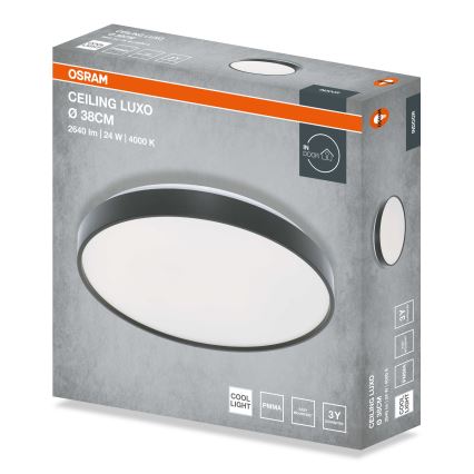 Osram - LED oprawa sufitowa CEILING LUXO LED/24W/230V śr. 38 cm czarna