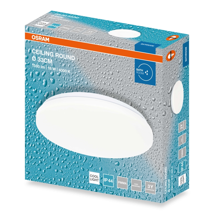 Osram - LED plafon łazienkowy CEILING ROUND LED/18W/230V 4000K śr. 33 cm IP44 biały