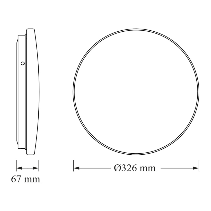 Osram - LED oprawa sufitowa do łazienki z czujnikiem zmierzchu CEILING ROUND LED/18W/230V 3000K śr. 33 cm IP44 biała