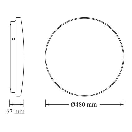 Osram - lampa sufitowa LED do łazienki z czujnikiem zmierzchu CEILING ROUND LED/36W/230V 6500K Ø 48 cm IP44 biała