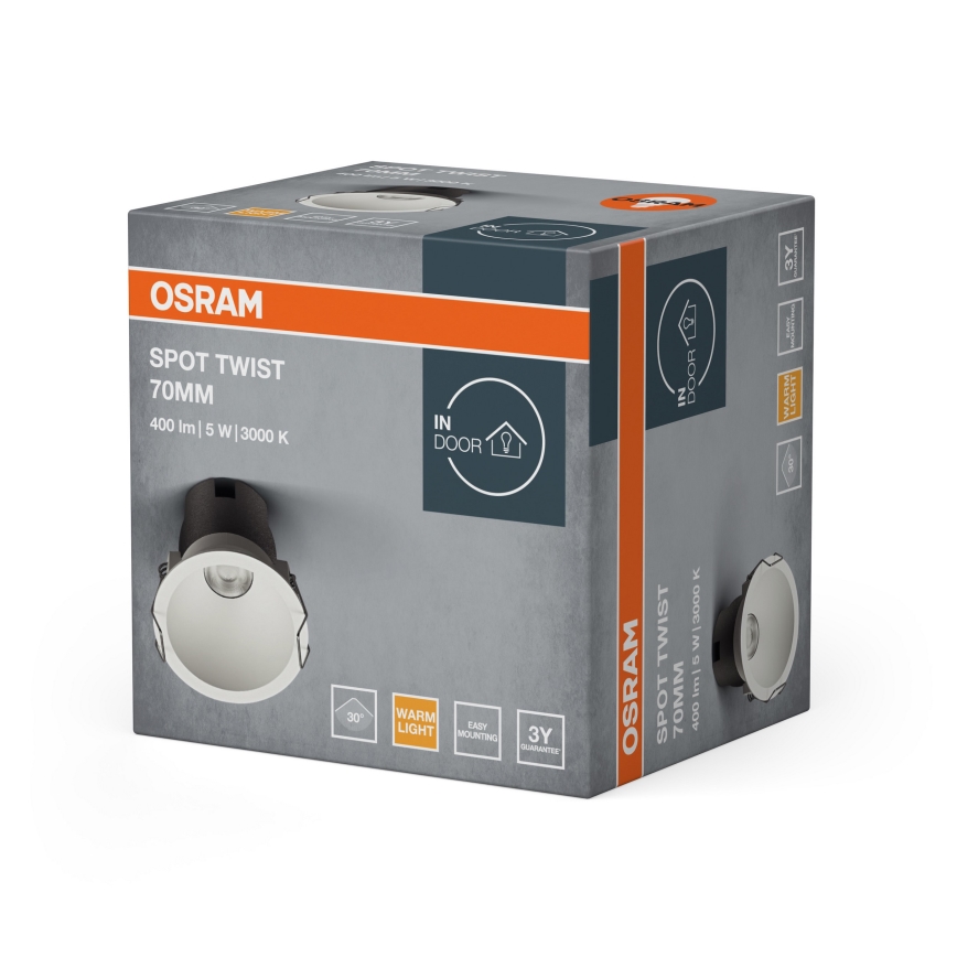 Osram - LED oprawa sufitowa wpuszczana SPOT TWIST LED/5W/230V 3000K śr. 7 cm biała