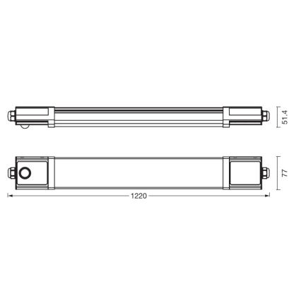 Osram - Techniczna oprawa świetlówkowa LED z czujnikiem zmierzchu i ruchu SUBMARINE LED/36W/230V 122 cm IP65