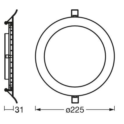 Osram - LED Oprawa wpuszczana SLIM LED/22W/230V 3000K