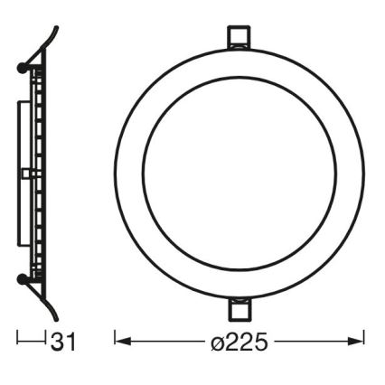 Osram - LED Oprawa wpuszczana SLIM LED/22W/230V 4000K