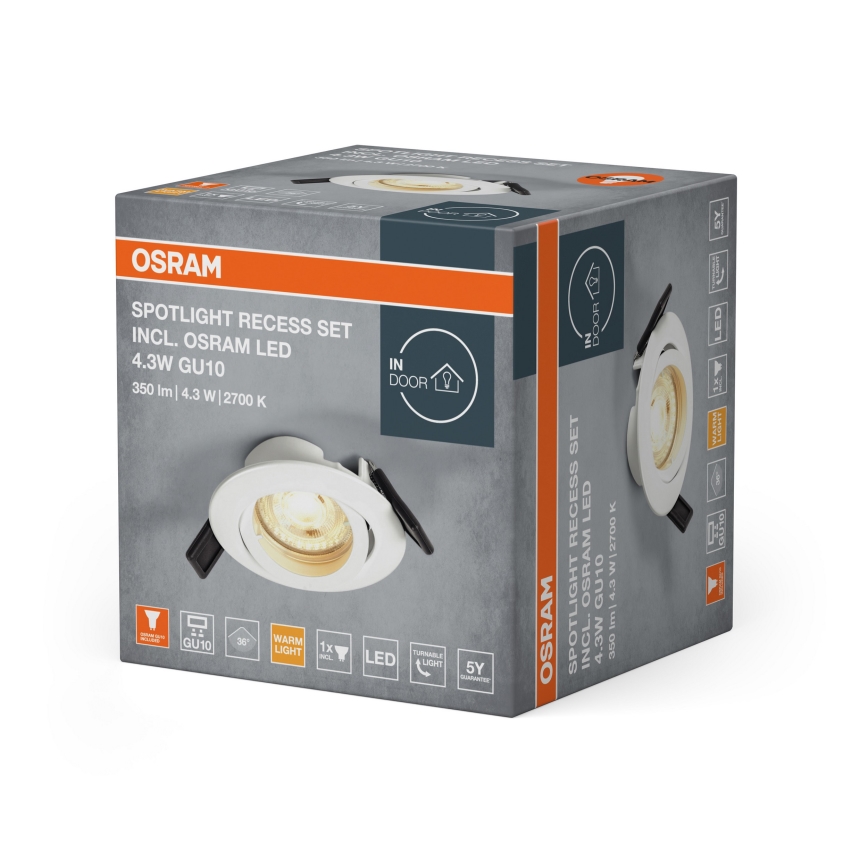 Osram - LED oprawa wpuszczana SPOT 1xGU10/4,3W/230V 2700K CRI 90 biała