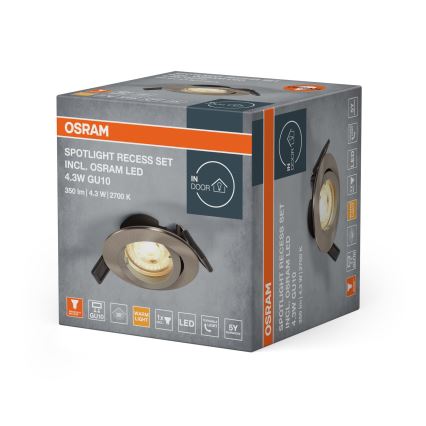 Osram - LED oprawa wpuszczana SPOT 1xGU10/4,3W/230V 2700K CRI 90 chrom matowy
