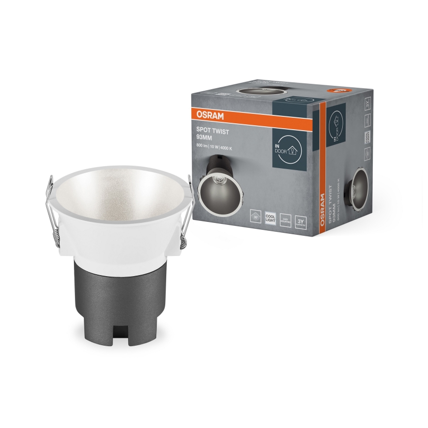 Osram - Oprawa wpuszczana SPOT TWIST LED/10W/230V 4000K Ø 9,3 cm biały/srebrny