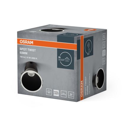 Osram - Wpuszczana oprawa sufitowa LED SPOT TWIST LED/10W/230V 4000K śr. 9,3 cm biała/czarna