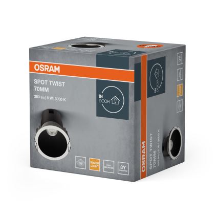 Osram - LED oprawa wpuszczana SPOT TWIST LED/5W/230V 3000K śr. 7 cm biały/czarny
